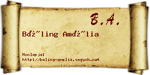 Báling Amélia névjegykártya